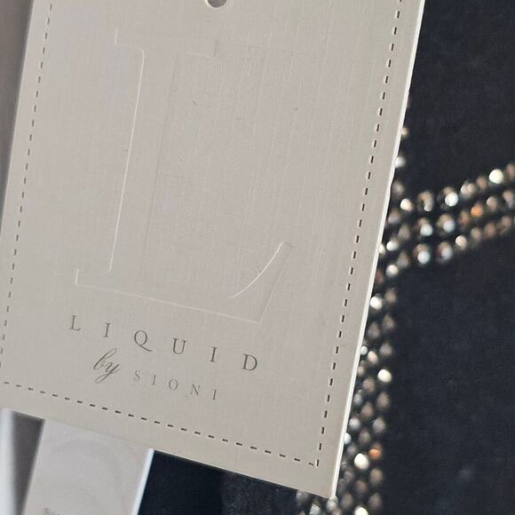 Liquid by Sioni Luxe Poncho Assymetric Sweater‎ S/M Wool Blend Sparkle Formal - Picture 6 of 8